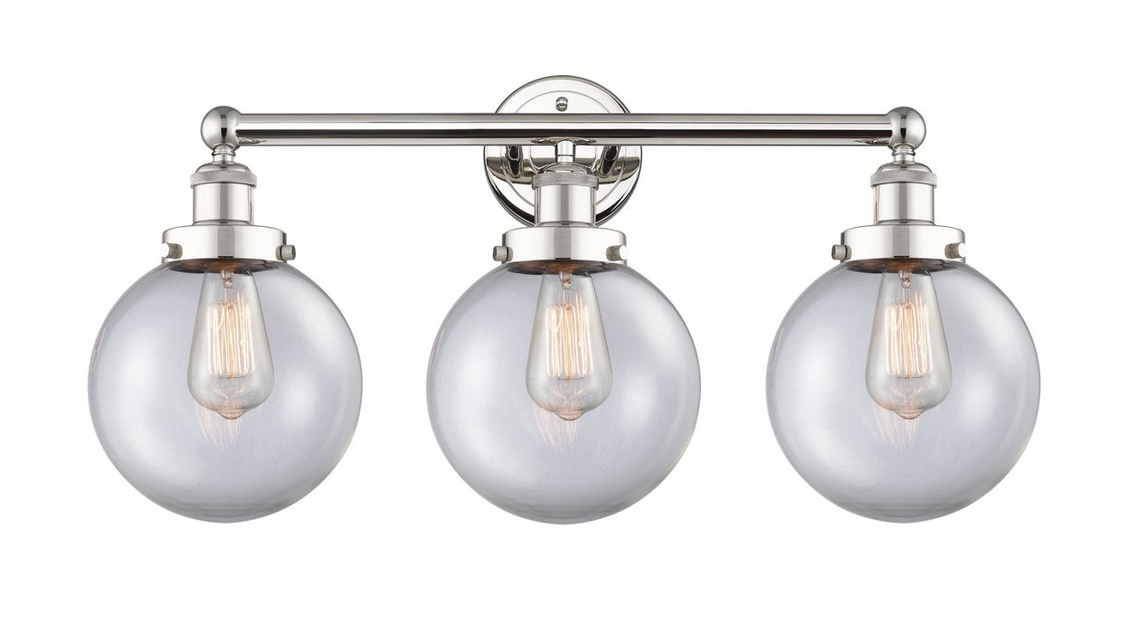 Innovations 616-3W-PN-G202-8 Three Light Bath Vanity, Polished Nickel