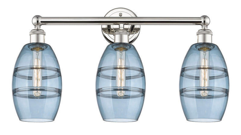 Innovations 616-3W-PN-G557-6BL Three Light Bath Vanity, Polished Nickel