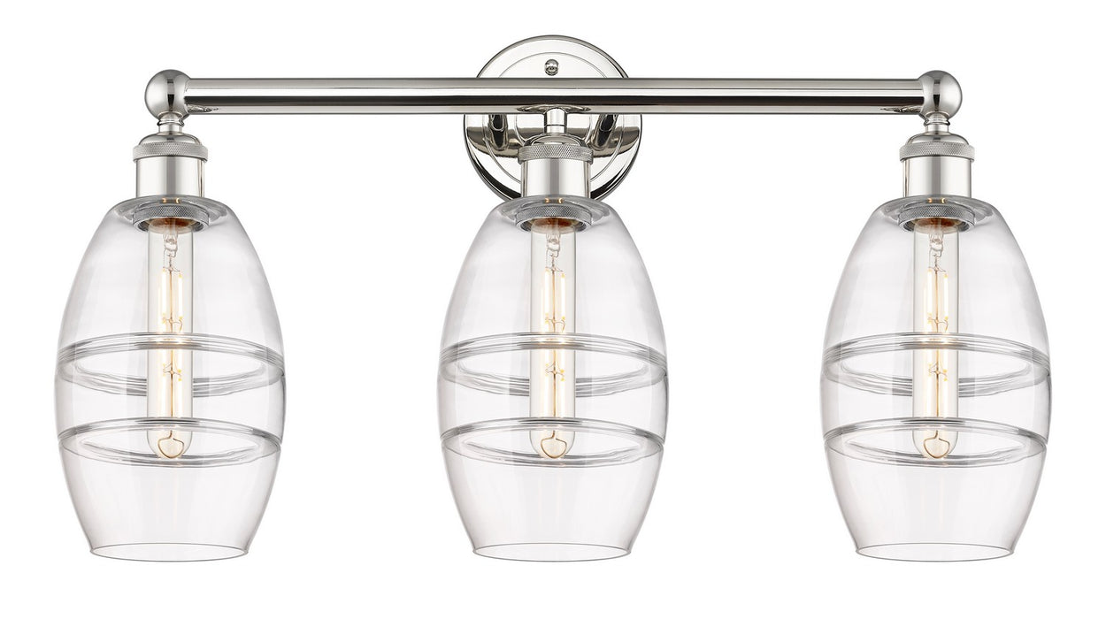 Innovations 616-3W-PN-G557-6CL Three Light Bath Vanity, Polished Nickel