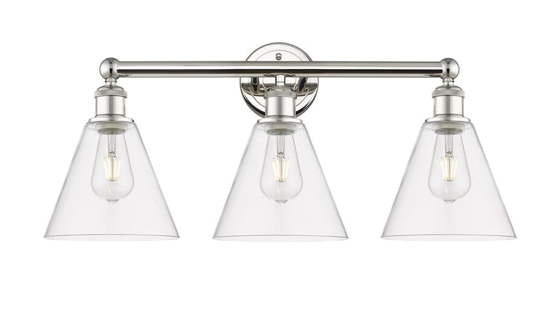 Innovations 616-3W-PN-GBC-82 Three Light Bath Vanity, Polished Nickel