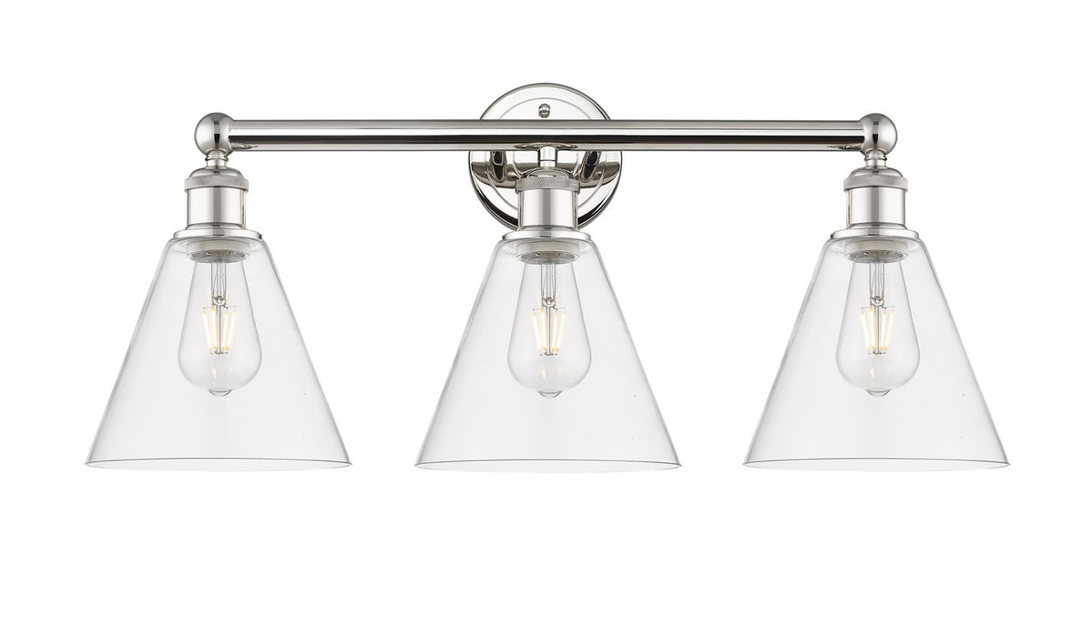 Innovations 616-3W-PN-GBC-82 Three Light Bath Vanity, Polished Nickel
