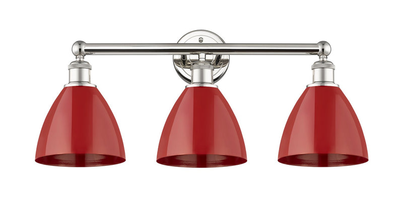 Innovations 616-3W-PN-MBD-75-RD Three Light Bath Vanity, Polished Nickel