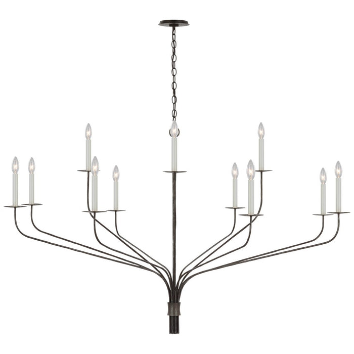 Visual Comfort Signature IKF 5753AI LED Chandelier, Aged Iron