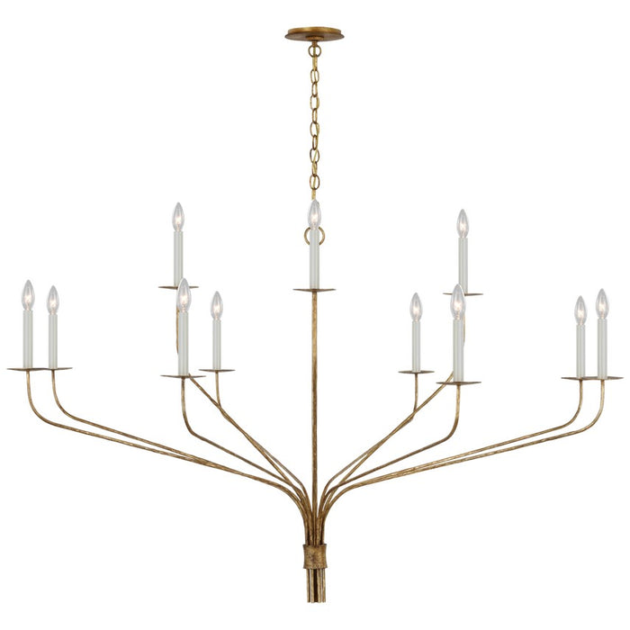 Visual Comfort Signature IKF 5753GI LED Chandelier, Gilded Iron