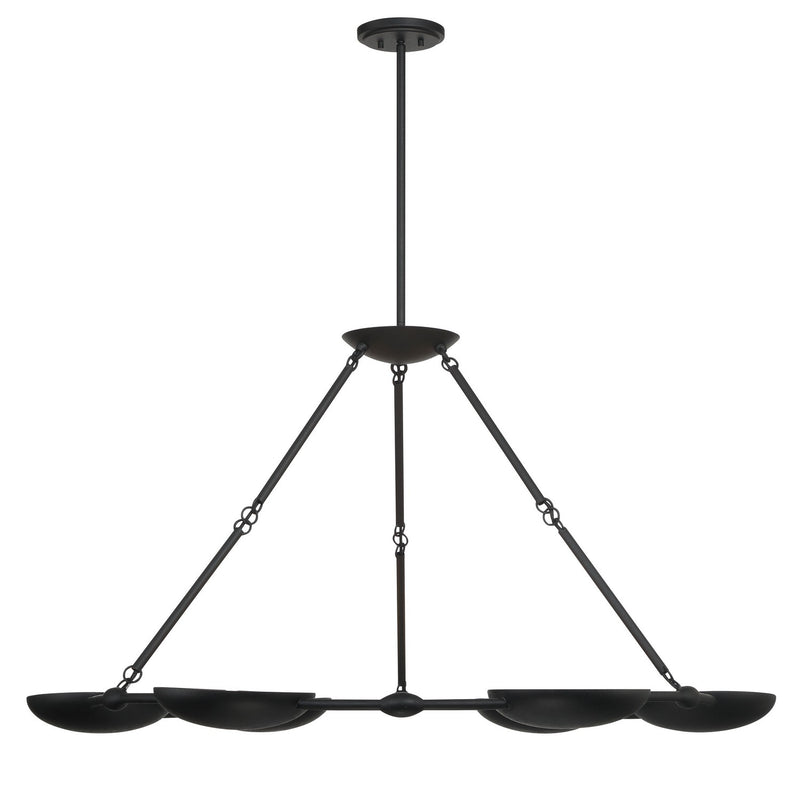 George Kovacs P1316-076 Six Light Chandelier, Textured Black