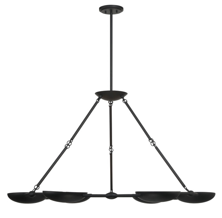 George Kovacs P1316-076 Six Light Chandelier, Textured Black