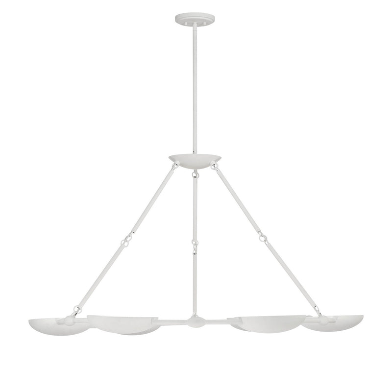 George Kovacs P1316-792 Six Light Chandelier, Piastra White