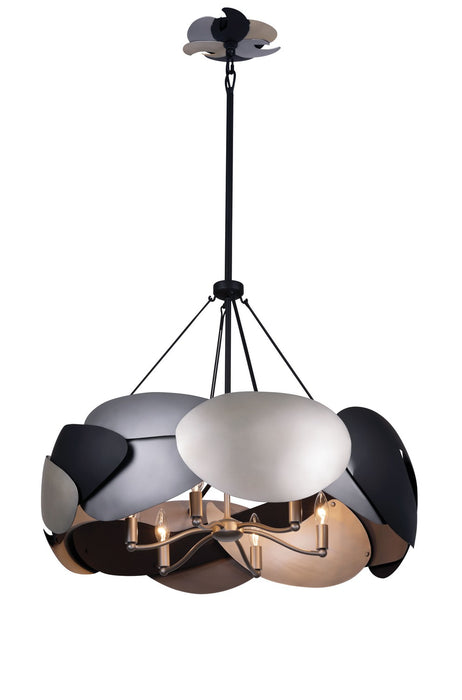 George Kovacs P1334-780 Six Light Pendant, Coal With Atlas And Midnight S