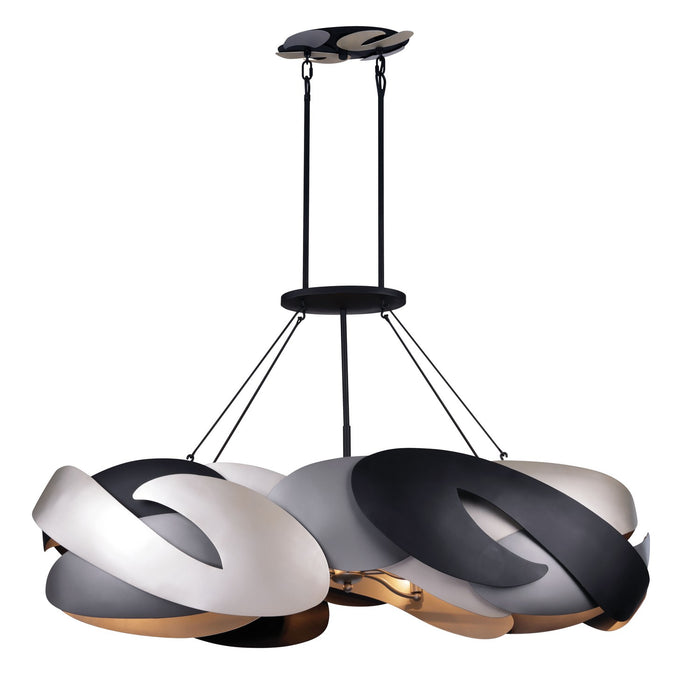 George Kovacs P1335-780 Six Light Island Pendant, Coal With Atlas And Midnight S