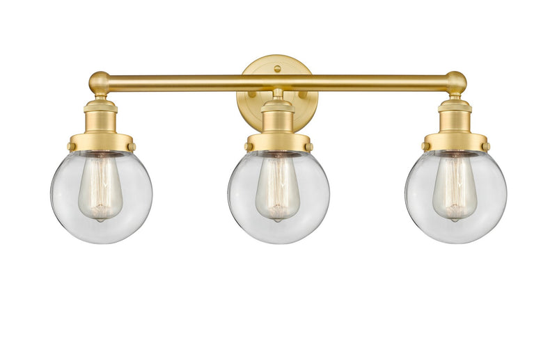Innovations 616-3W-SG-G202-6 Three Light Bath Vanity, Satin Gold