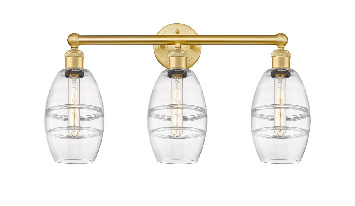 Innovations 616-3W-SG-G557-6CL Three Light Bath Vanity, Satin Gold