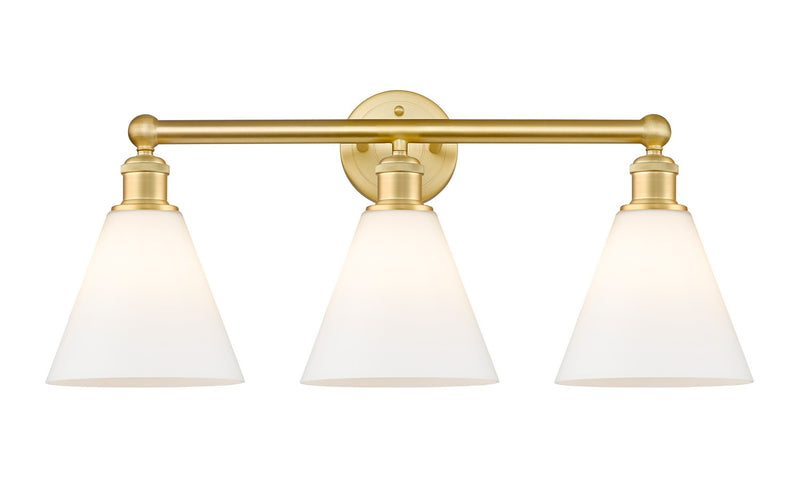 Innovations 616-3W-SG-GBC-81 Three Light Bath Vanity, Satin Gold