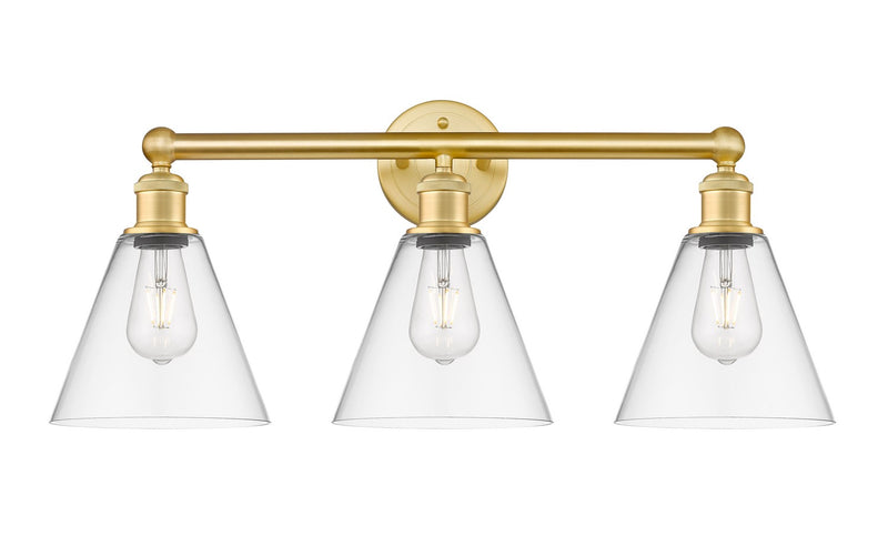Innovations 616-3W-SG-GBC-82 Three Light Bath Vanity, Satin Gold