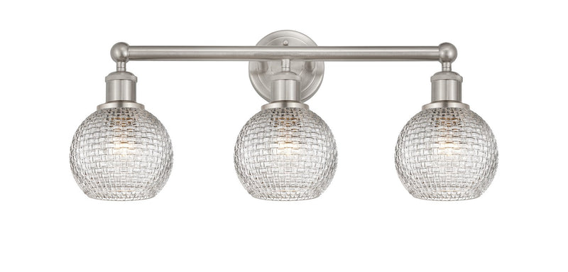 Innovations 616-3W-SN-G122C-6CL Three Light Bath Vanity, Brushed Satin Nickel
