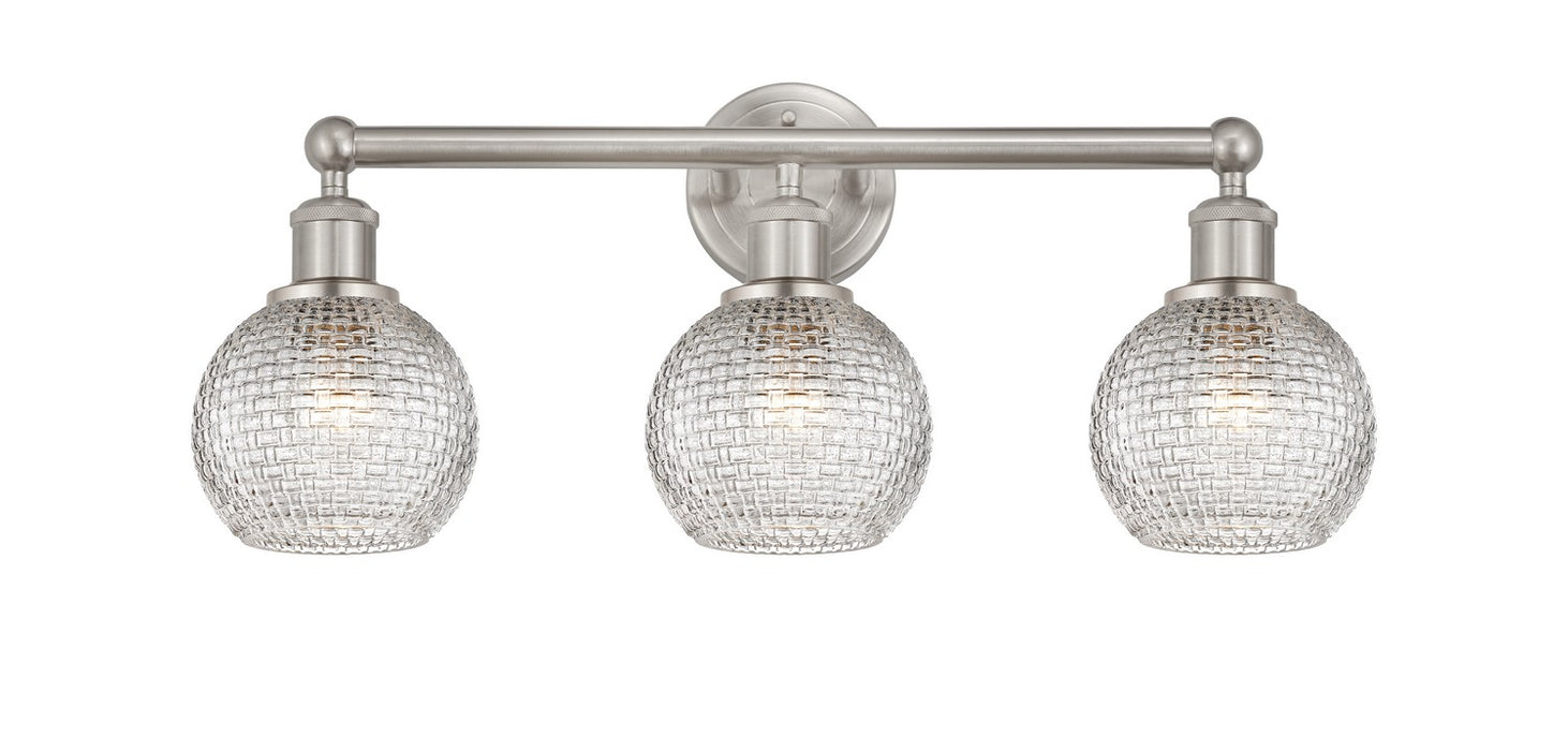 Innovations 616-3W-SN-G122C-6CL Three Light Bath Vanity, Brushed Satin Nickel