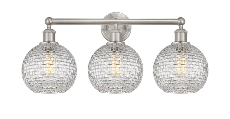 Innovations 616-3W-SN-G122C-8CL Three Light Bath Vanity, Satin Nickel