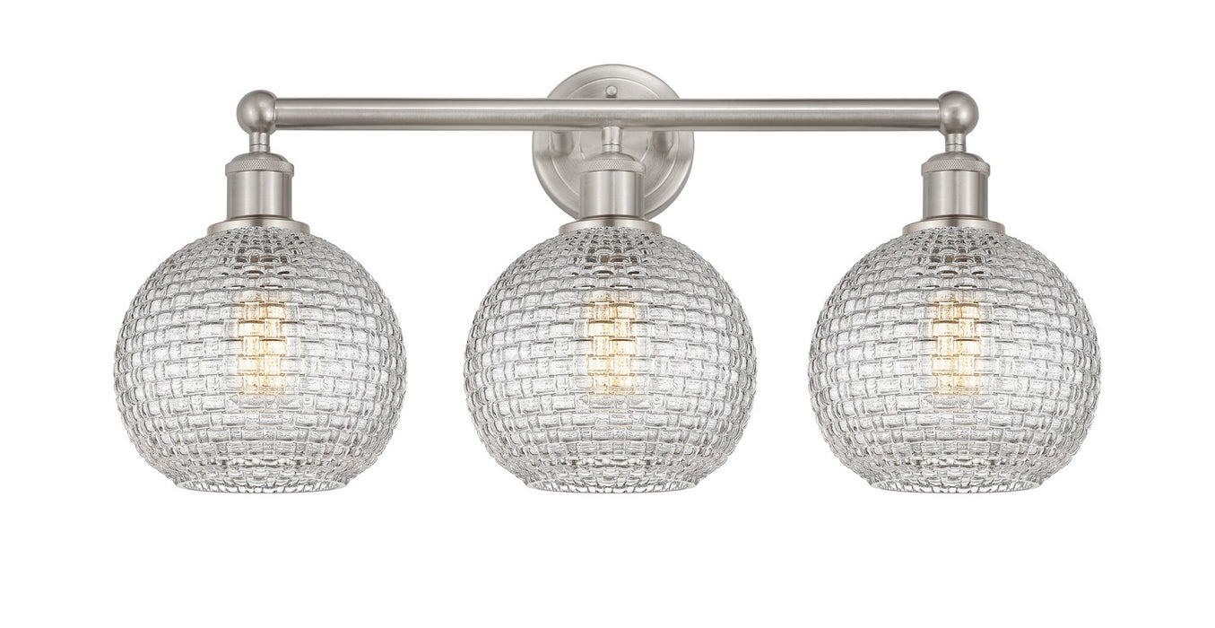 Innovations 616-3W-SN-G122C-8CL Three Light Bath Vanity, Satin Nickel