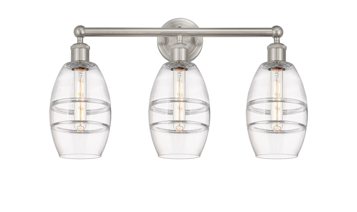 Innovations 616-3W-SN-G557-6CL Three Light Bath Vanity, Brushed Satin Nickel