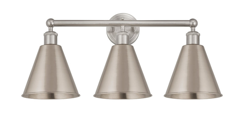 Innovations 616-3W-SN-MBC-8-SN Three Light Bath Vanity, Satin Nickel