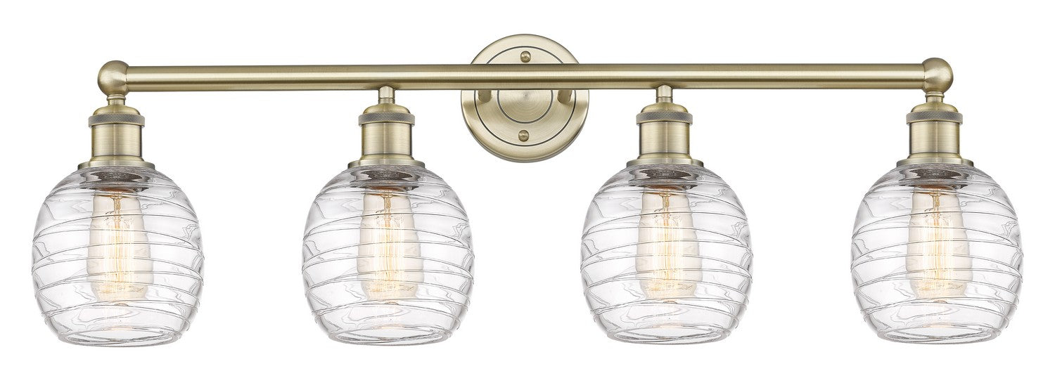 Innovations 616-4W-AB-G1013 Four Light Bath Vanity, Antique Brass