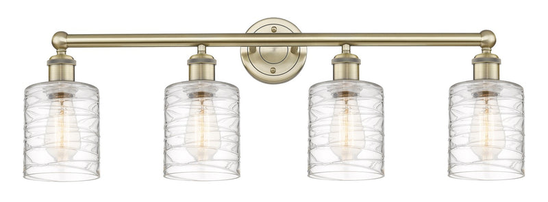Innovations 616-4W-AB-G1113 Four Light Bath Vanity, Antique Brass