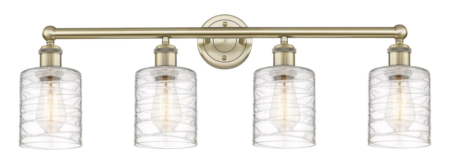 Innovations 616-4W-AB-G1113 Four Light Bath Vanity, Antique Brass