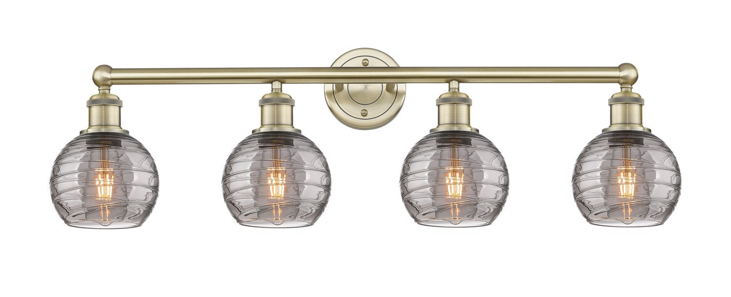Innovations 616-4W-AB-G1213-6SM Four Light Bath Vanity, Antique Brass
