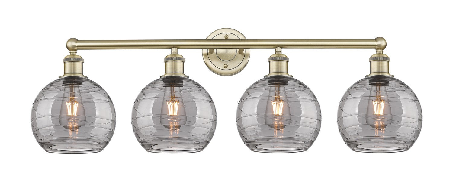 Innovations 616-4W-AB-G1213-8SM Four Light Bath Vanity, Antique Brass