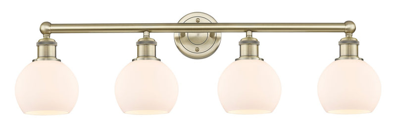 Innovations 616-4W-AB-G121-6 Four Light Bath Vanity, Antique Brass