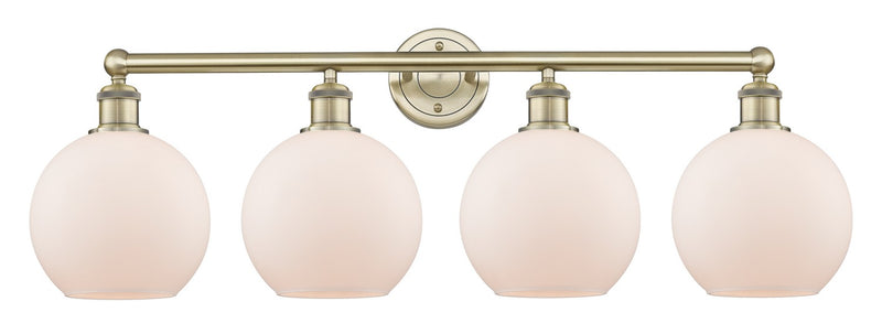 Innovations 616-4W-AB-G121-8 Four Light Bath Vanity, Antique Brass
