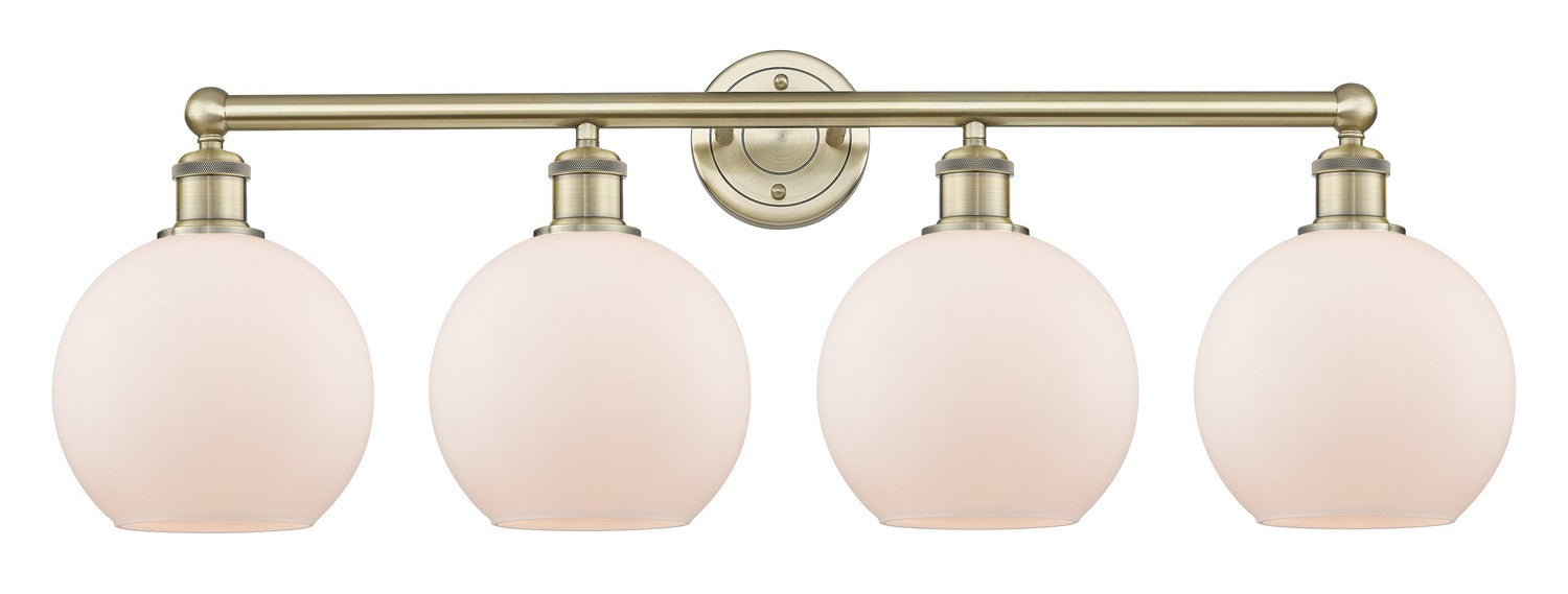 Innovations 616-4W-AB-G121-8 Four Light Bath Vanity, Antique Brass