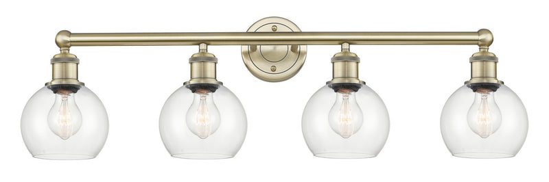 Innovations 616-4W-AB-G122-6 Four Light Bath Vanity, Antique Brass
