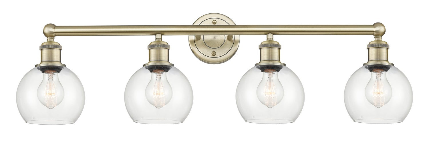Innovations 616-4W-AB-G122-6 Four Light Bath Vanity, Antique Brass