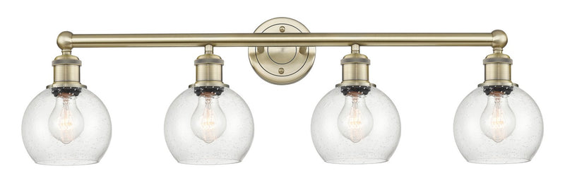 Innovations 616-4W-AB-G124-6 Four Light Bath Vanity, Antique Brass