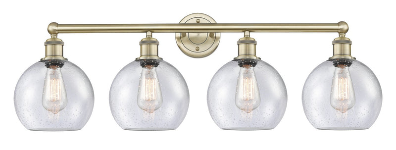 Innovations 616-4W-AB-G124-8 Four Light Bath Vanity, Antique Brass
