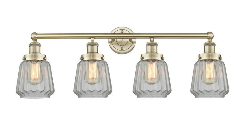 Innovations 616-4W-AB-G142 Four Light Bath Vanity, Antique Brass
