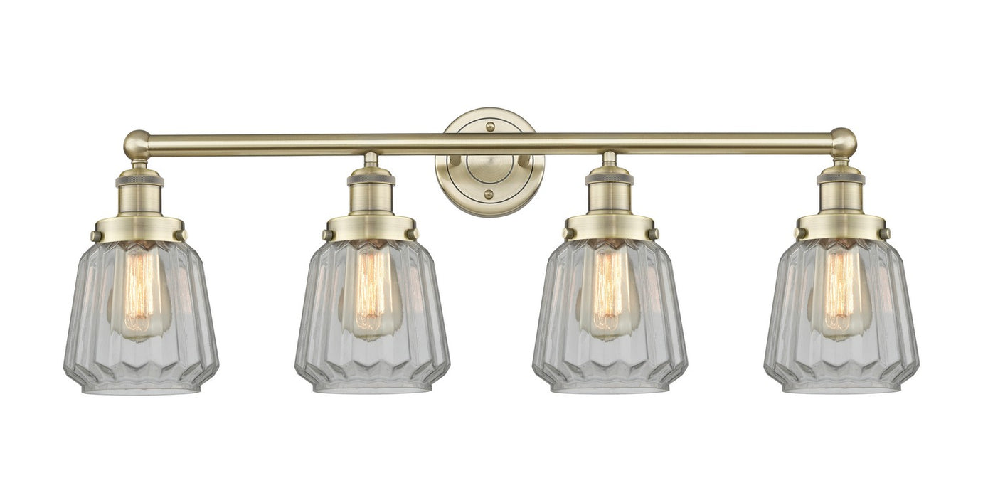 Innovations 616-4W-AB-G142 Four Light Bath Vanity, Antique Brass