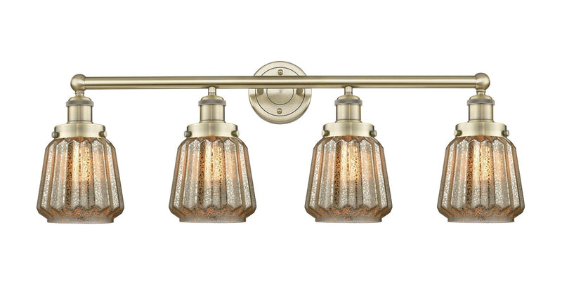 Innovations 616-4W-AB-G146 Four Light Bath Vanity, Antique Brass