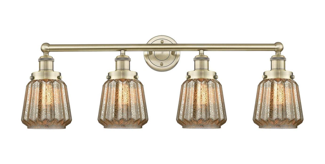 Innovations 616-4W-AB-G146 Four Light Bath Vanity, Antique Brass