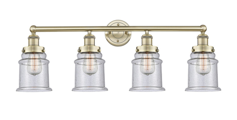Innovations 616-4W-AB-G184 Four Light Bath Vanity, Antique Brass
