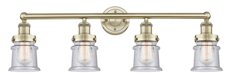 Innovations 616-4W-AB-G184S Four Light Bath Vanity, Antique Brass