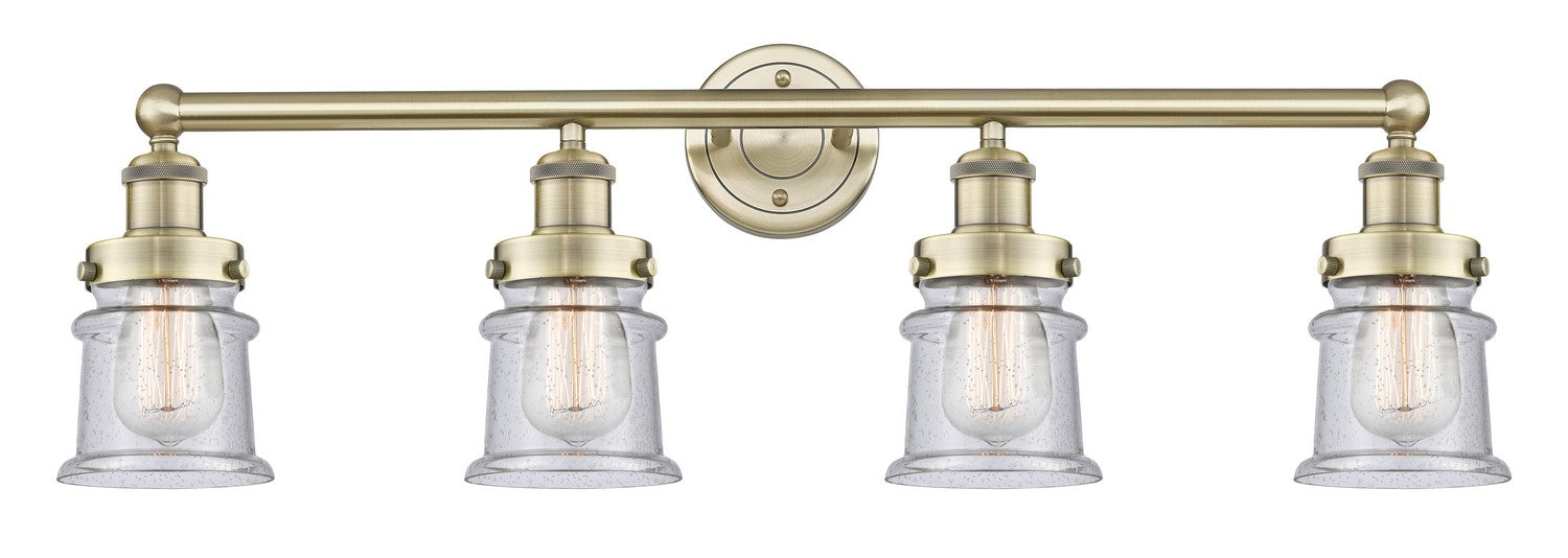 Innovations 616-4W-AB-G184S Four Light Bath Vanity, Antique Brass