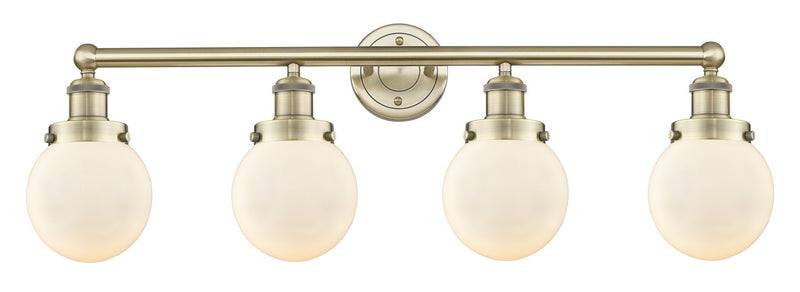Innovations 616-4W-AB-G201-6 Four Light Bath Vanity, Antique Brass