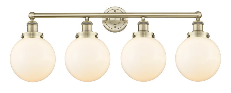 Innovations 616-4W-AB-G201-8 Four Light Bath Vanity, Antique Brass