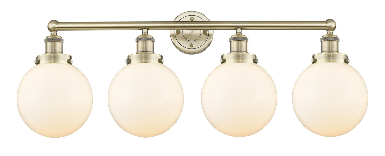 Innovations 616-4W-AB-G201-8 Four Light Bath Vanity, Antique Brass