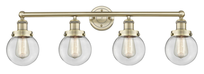 Innovations 616-4W-AB-G202-6 Four Light Bath Vanity, Antique Brass