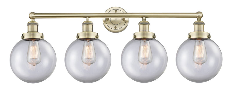Innovations 616-4W-AB-G202-8 Four Light Bath Vanity, Antique Brass