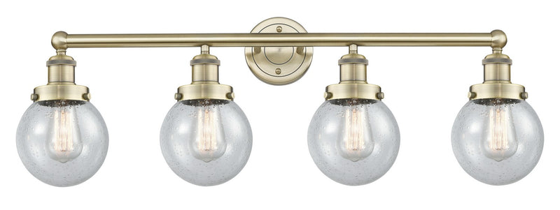 Innovations 616-4W-AB-G204-6 Four Light Bath Vanity, Antique Brass