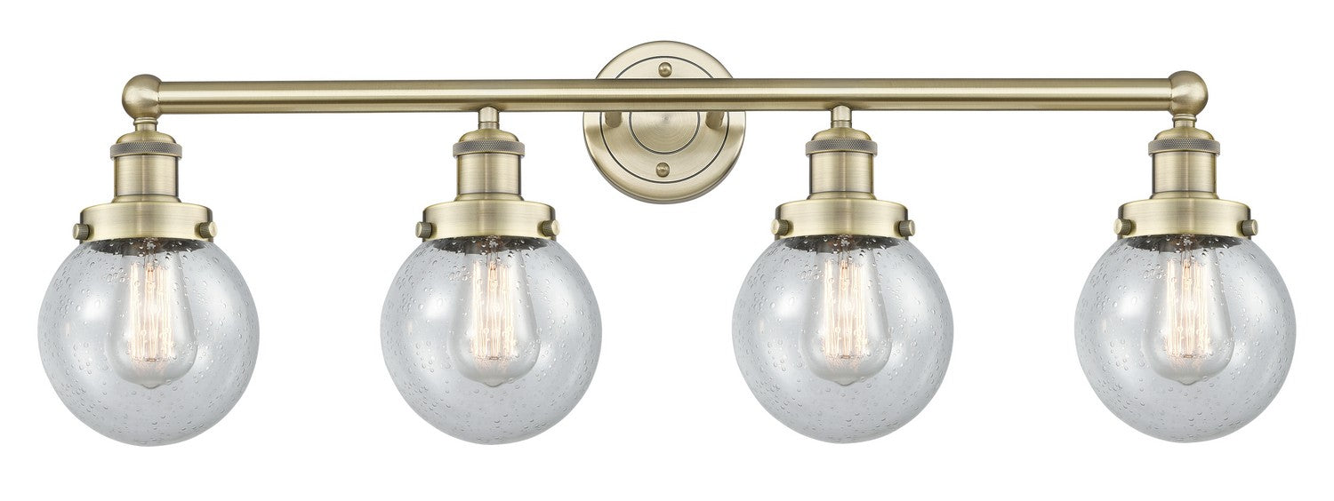 Innovations 616-4W-AB-G204-6 Four Light Bath Vanity, Antique Brass