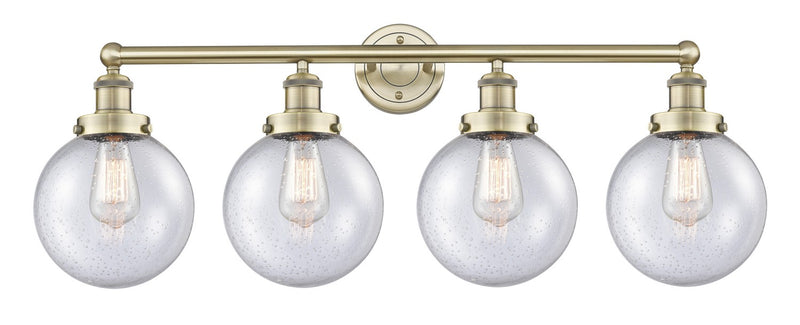 Innovations 616-4W-AB-G204-8 Four Light Bath Vanity, Antique Brass